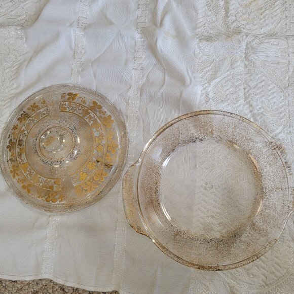 VTG 50s GEORGES BRIARD Fire King CHAFING DISH/CASSEROLE SERVING MCM - Picture 7 of 14